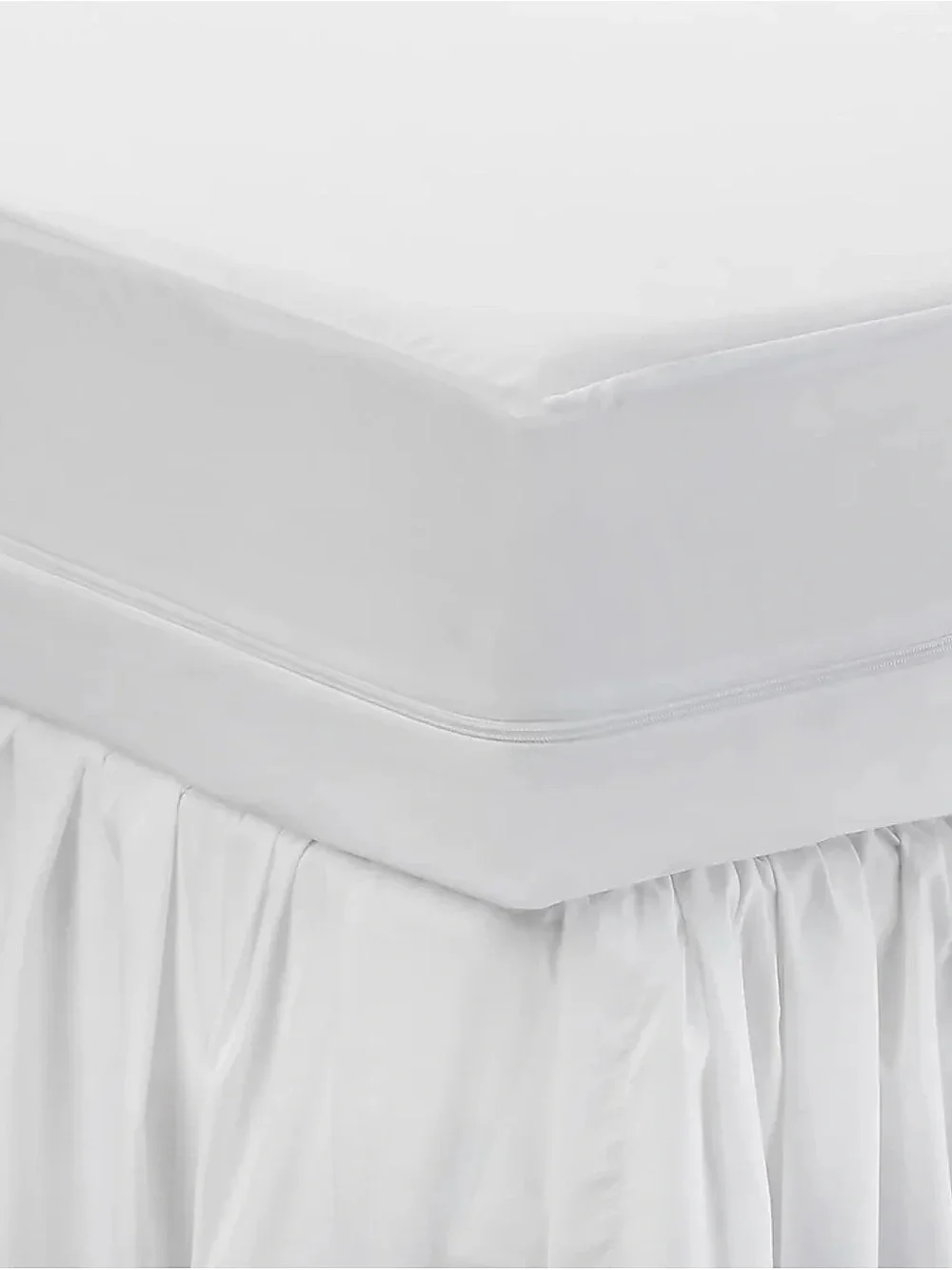 Dormify White Zippered Waterproof mattress Protector - Soft Cover
